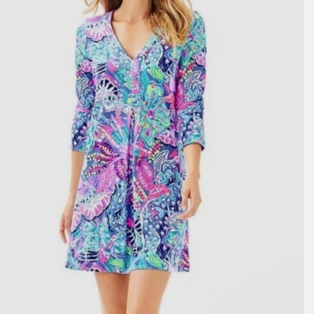 Lilly Pulitzer Amina Dress Fantasy Garden Size Medium